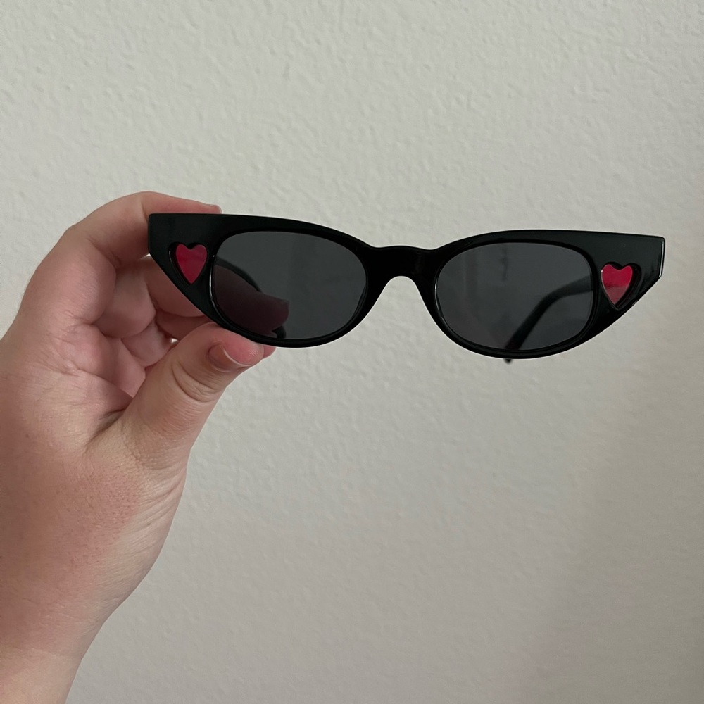 Le Specs x Adam Selman Black Heart-Embellished Sunglasses